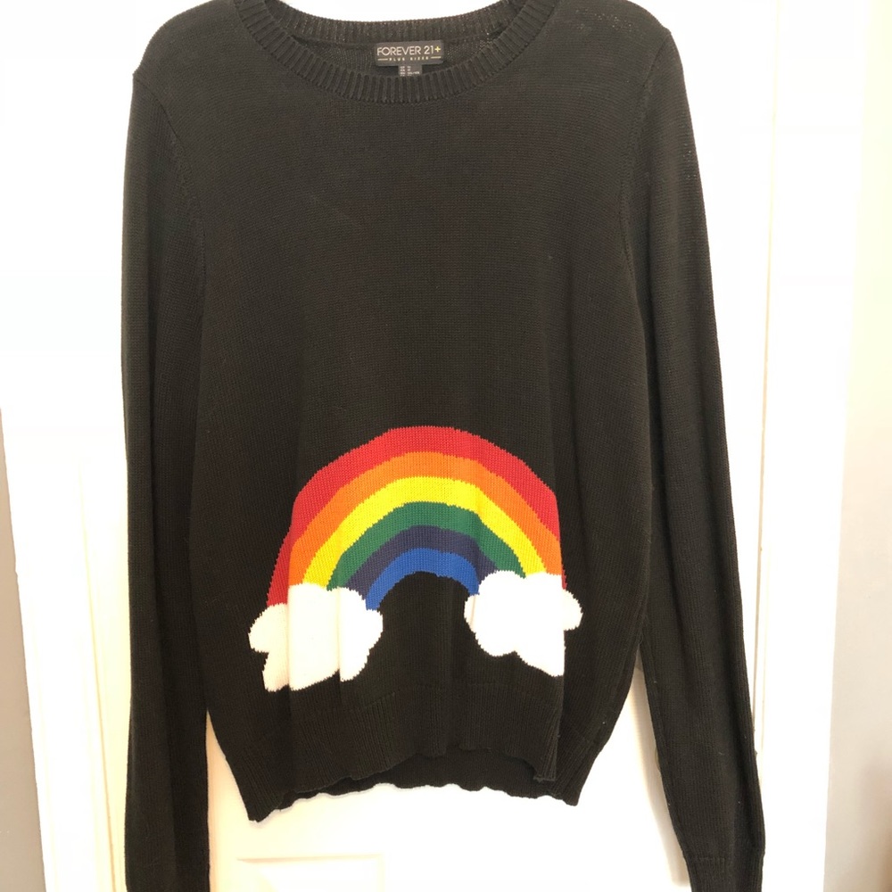 Forever 21 Plus Sweater with Rainbow
